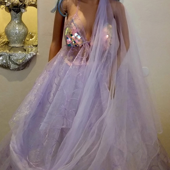 Sample Gown - RITIKA Lavender Lehenga Saree Wedding Ballgown Set - Picture 11 of 16